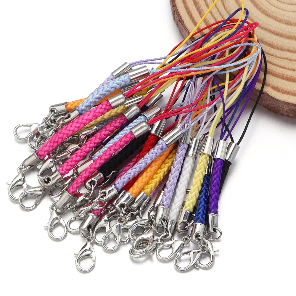 Multicolor Braided Lanyards with Lobster Clasps for DIY Jewelry and Keyrings - Pack of 10