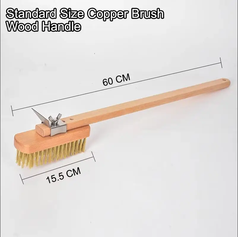 Professional Pizza Oven and Grill Cleaning Brush with 21-inch Aluminum Handle