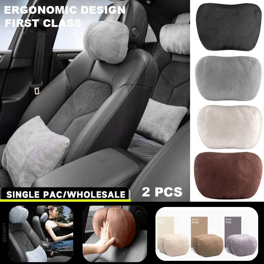 자동차 목 보호 베개, 요추 등 지지대, 통기성 메모리 폼, 자동차 머리 받침 쿠션, 스트레스 해소 카시트 베개 