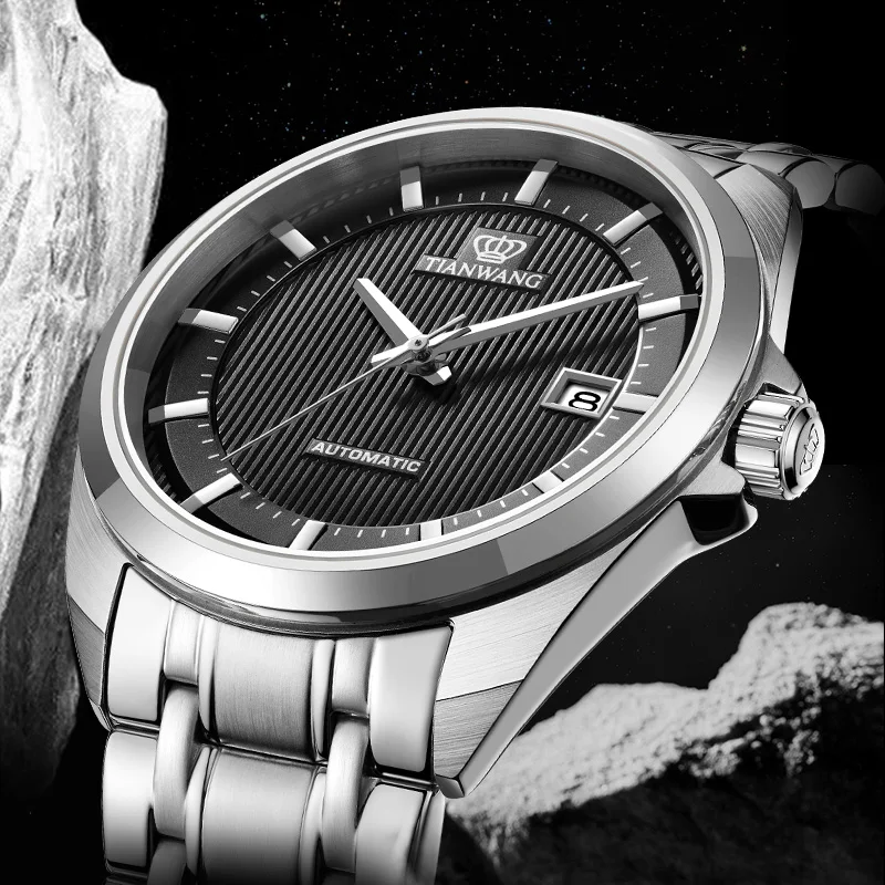 TIAN WANG Luxury Men's Watch Automatic Sapphire Crystal Wristwatch Stainless Steel Dress Business часы мужские