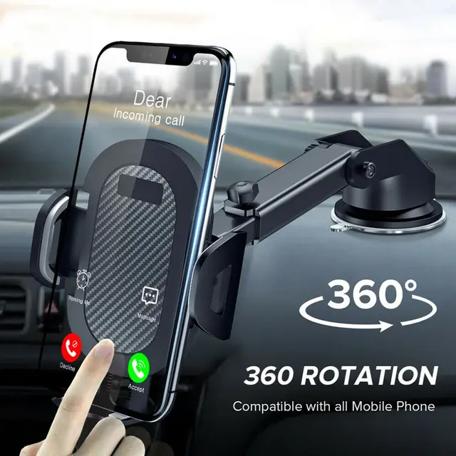 Car Phone Holder 360° Windshield Mobile Cell Support Smartphone Universal Mount Stand For iPhone 12 11 7 8 Samsung Huawei 1