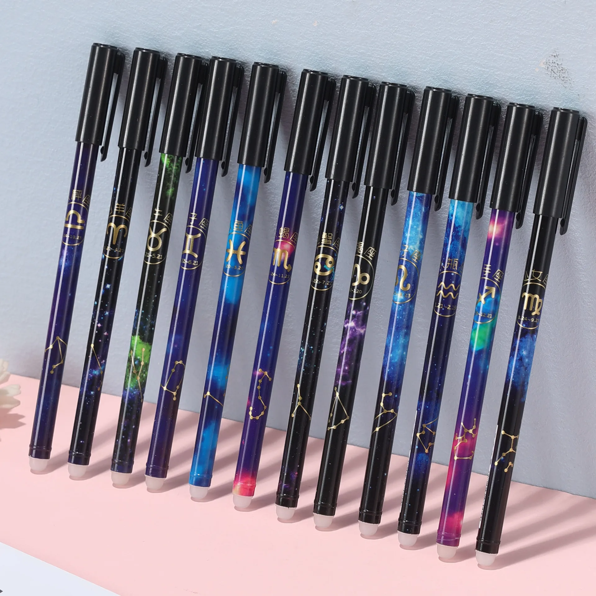 

36Pcs 12 Constellation Erasable Gel Pen Easy To Erase Gel Pen Primary School Students 0.5mm Black Ink Pens Wholesale