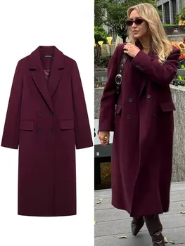 HH Women Fashion Burgundy Coat 1