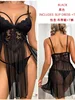 Sexy Nightdress Pure Desire Mesh Perspective Mini Tank V Neck Dress Hollowed Out Open Back Side Dress Elegant Sweet Tops Q7OY 6