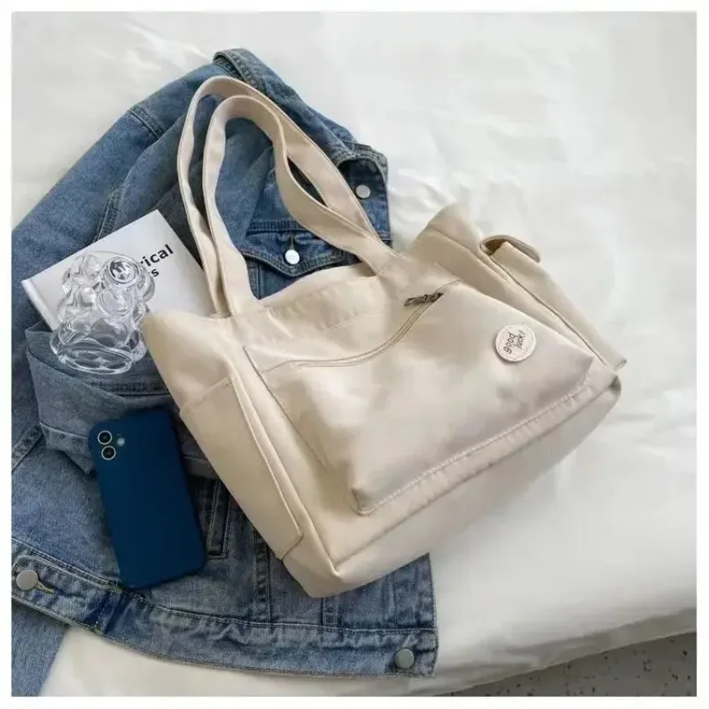 Versatile Women's Fashion Shoulder Bag Class Large Capacity Student Tote Bag Canvas Commuter Handbag Women Bag