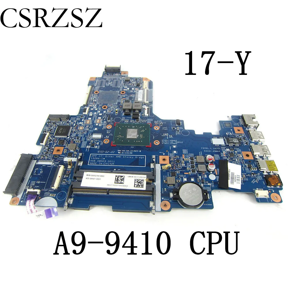 

859287-601 859287-501 For HP Notebook 17-Y Laptop Motherboard A9-9410 CPU 448.08N03.0011 15284-1 Mainboard