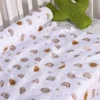 120x110cm Bamboo Cotton Baby Muslin Swaddle Blanket Cute Soft Print Baby Towel Wrap 1
