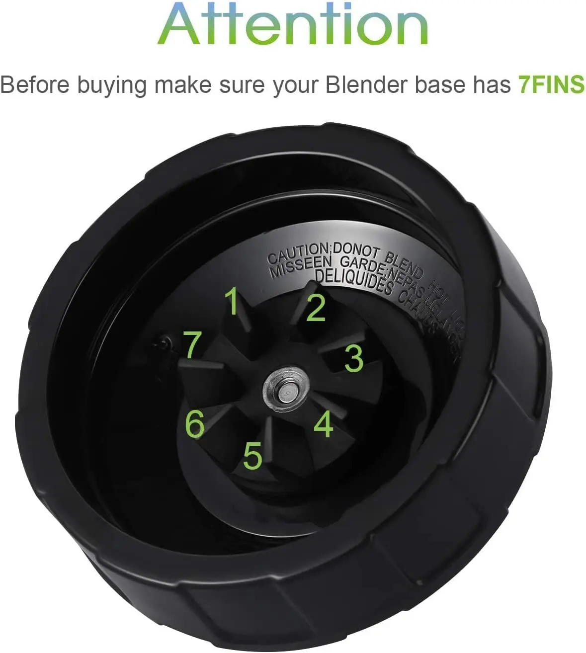 7 Fins Extractor Blade Assembly with Rubber Gasket Compatible with Nurti Ninja Blenders Auto iQ BL480 BL482 BL642 BL682 NN102 5