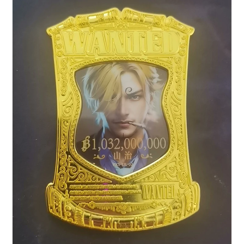 Anime One Piece Luffy Nami Robin Chopper Sanji Shanks Metal Bounty Rare Collectible Cards Christmas Birthday Gift Children's Toy 6