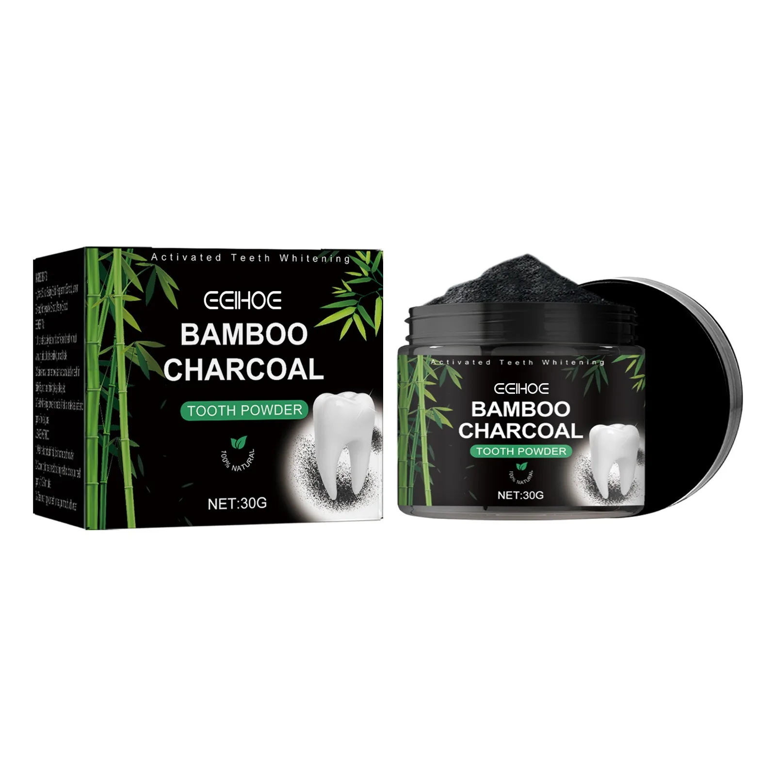 Coconut Teeth Whitener Activated Charcoal Whiten Stain Remover Toothpaste Bamboo Teeth Powder Tooth Strongly Stain Removal teeth whitening product teeth whitening essence tooth powder teeth health product