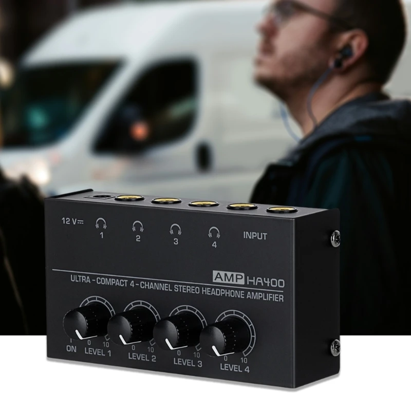 Best Seller 4 Channel Headphone Amplifier Featuring Mute Function and Light Effects Mixer