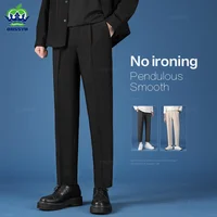 Autumn Winter New Smooth Pendulous Suit Pants Men Business Long Trousers Korean Thick Formal Ankle Length Pant Male Plus Size 40 1