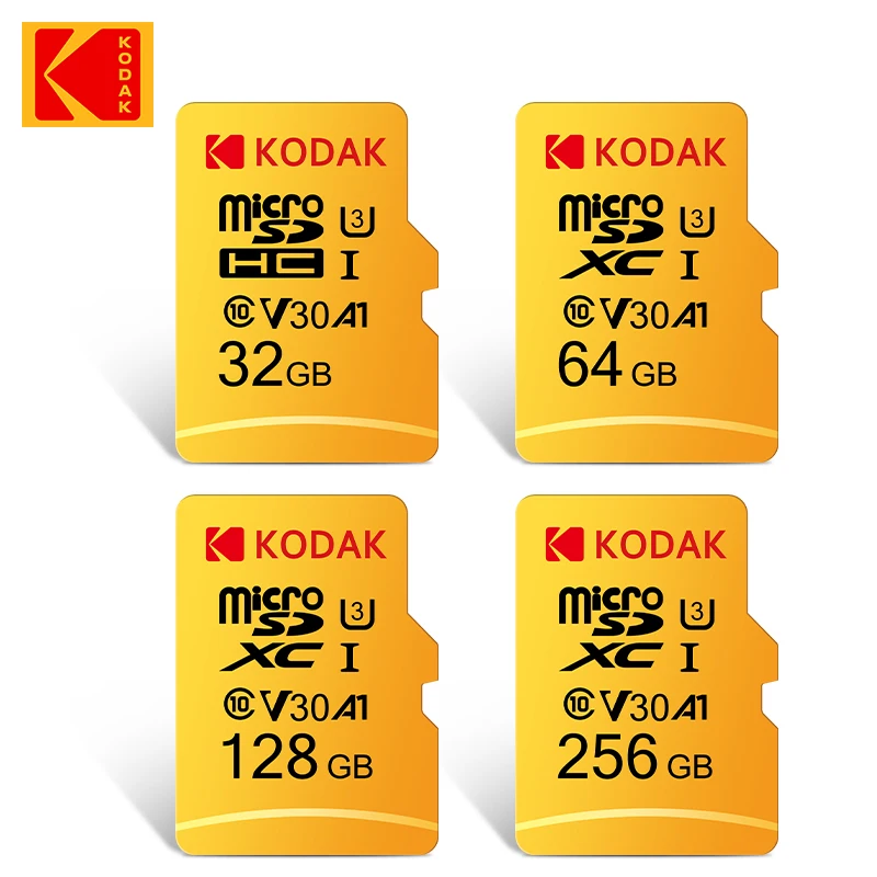 Kodak ũ SD ī,  ÷ TF ī  SD , 32GB, 64GB, 128GB, Microsd U3, 4K HD ޸ ī