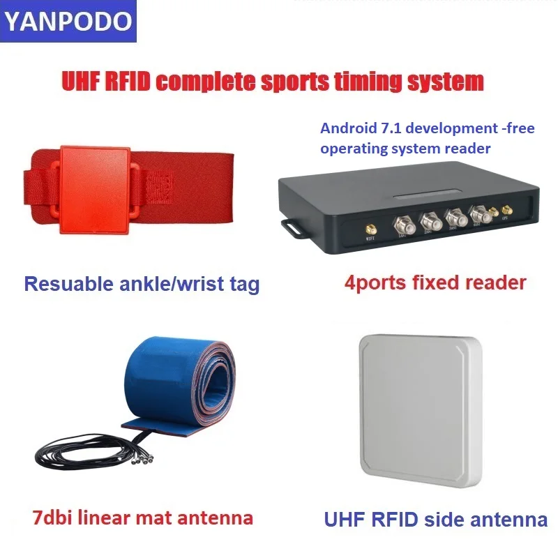 UHF RFID WIFI/4G 안드로이드 7.1 개발이 필요 없는 운영 체제 4/8포트 리더 1-35 장거리 타이밍 시스템 창고 관리