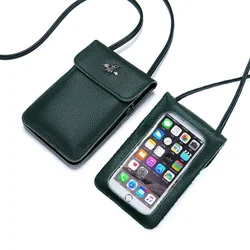 Women's Small Leather Shoulder Crossbody Bags Bee Brand Designer Women Touch Screen Phone Purse Lady Messenger Bag 2023 Handbags