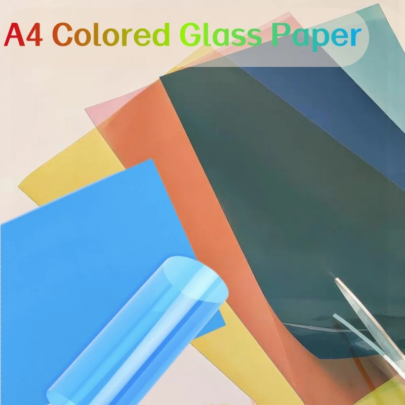 A4 컬러 유리 종이 어린이 수제 투명 PVC 라이트 필터 젤 두꺼운 DIY 반투명 하드 시트 투명 필름