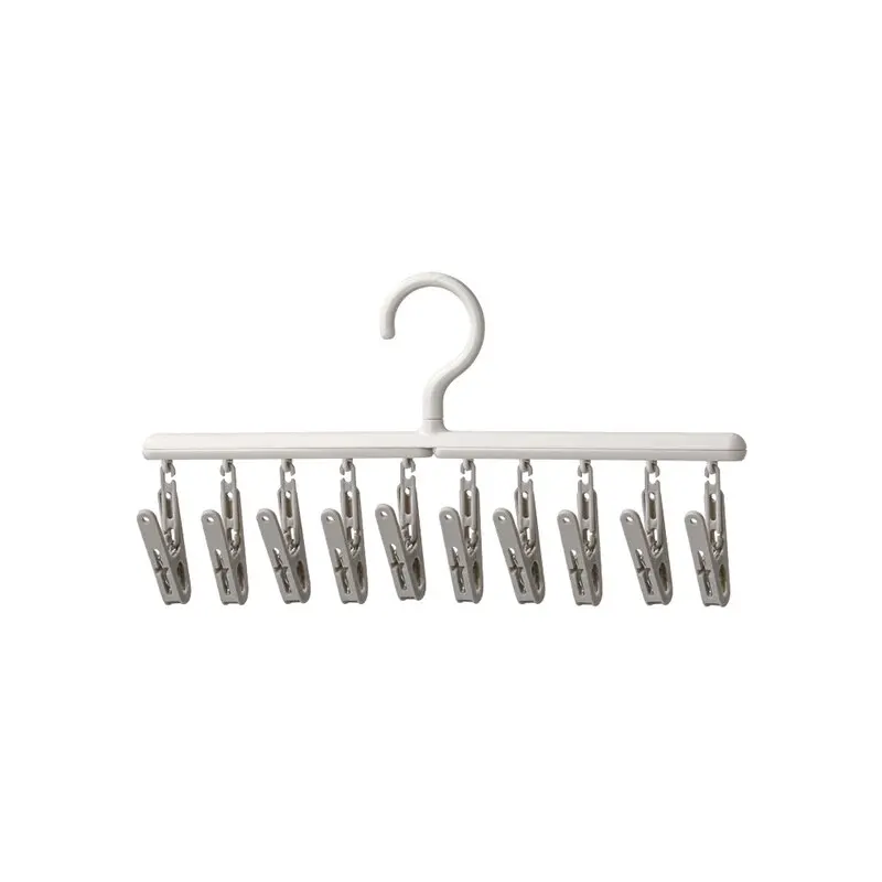 PHYDELU Stendibiancheria Pieghevole Con 24 Clip – Grigio Chiaro – Per Asciugare Calzini, Biancheria Intima