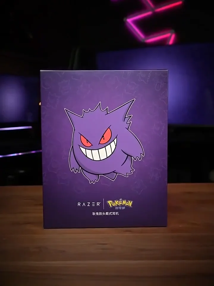 Original Razer Pokemon Gengar Edition RGB Kraken V3 X Wired USB Gaming Headset - TriForce 40mm Drivers - HyperClear Cardioid Mic
