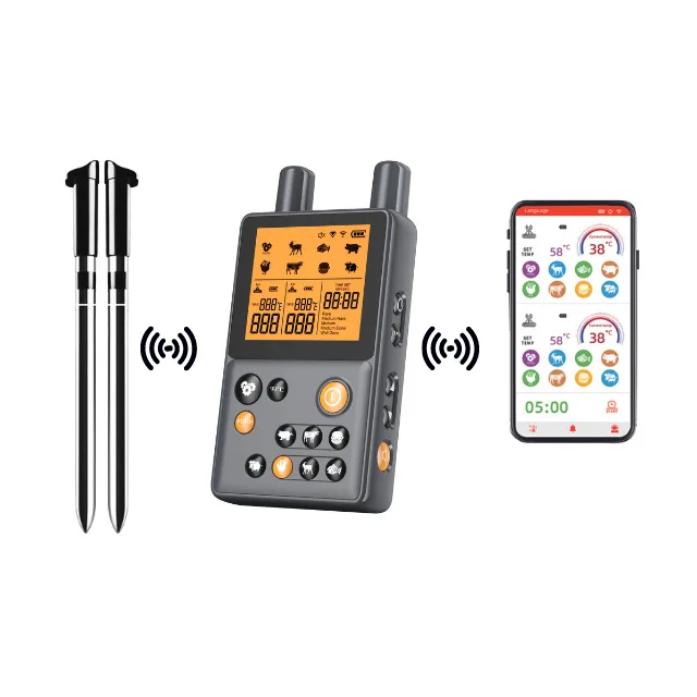 Q95 Bluetooth Thermometer Wireless BBQ BBQ Barbecue Thermometer Kitchen Oven Stove Household APP Food Thermometer