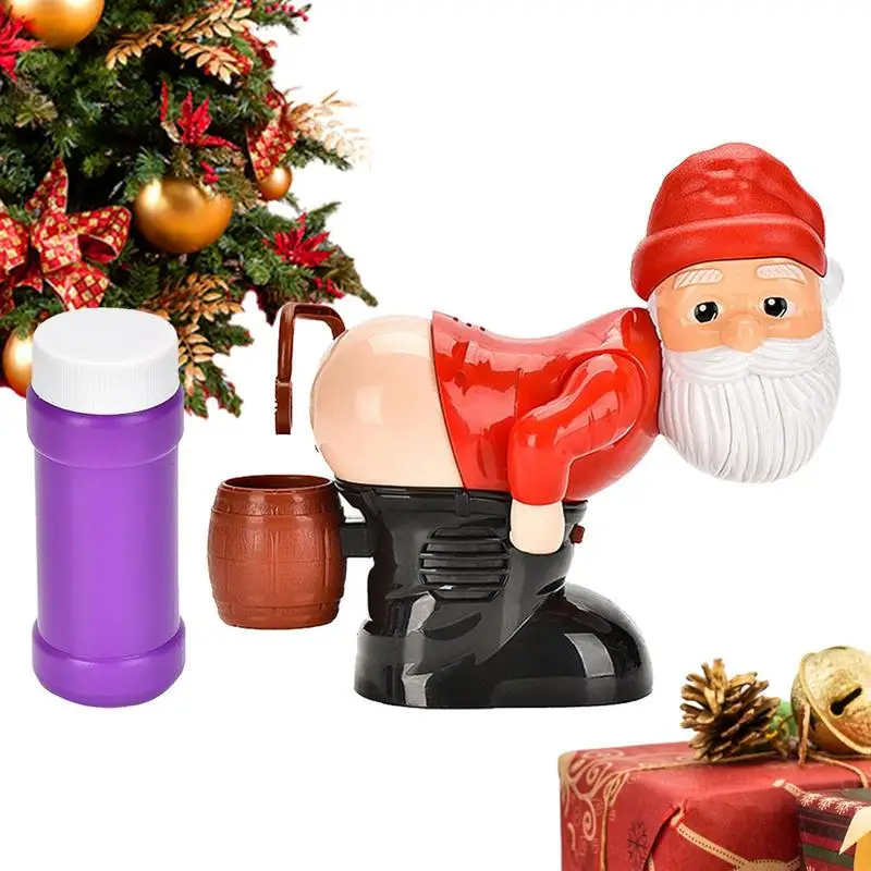 Bubble Machine for Kids Light Up Automatic Santa Shape Bubble Blower with Sound Funny Battery Powered Bubble Maker for Kids 3