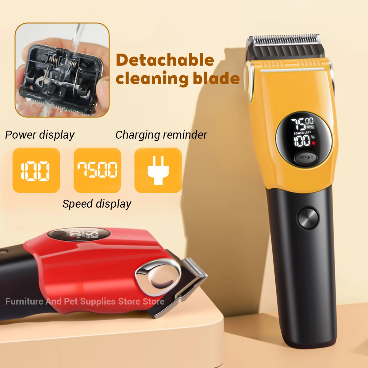 Electric Dogs Grooming Clipper Professional Hair Cutter for Pets Hair Trimmer Cordless Low Noise Shaver Cutter Machine Scissors 6