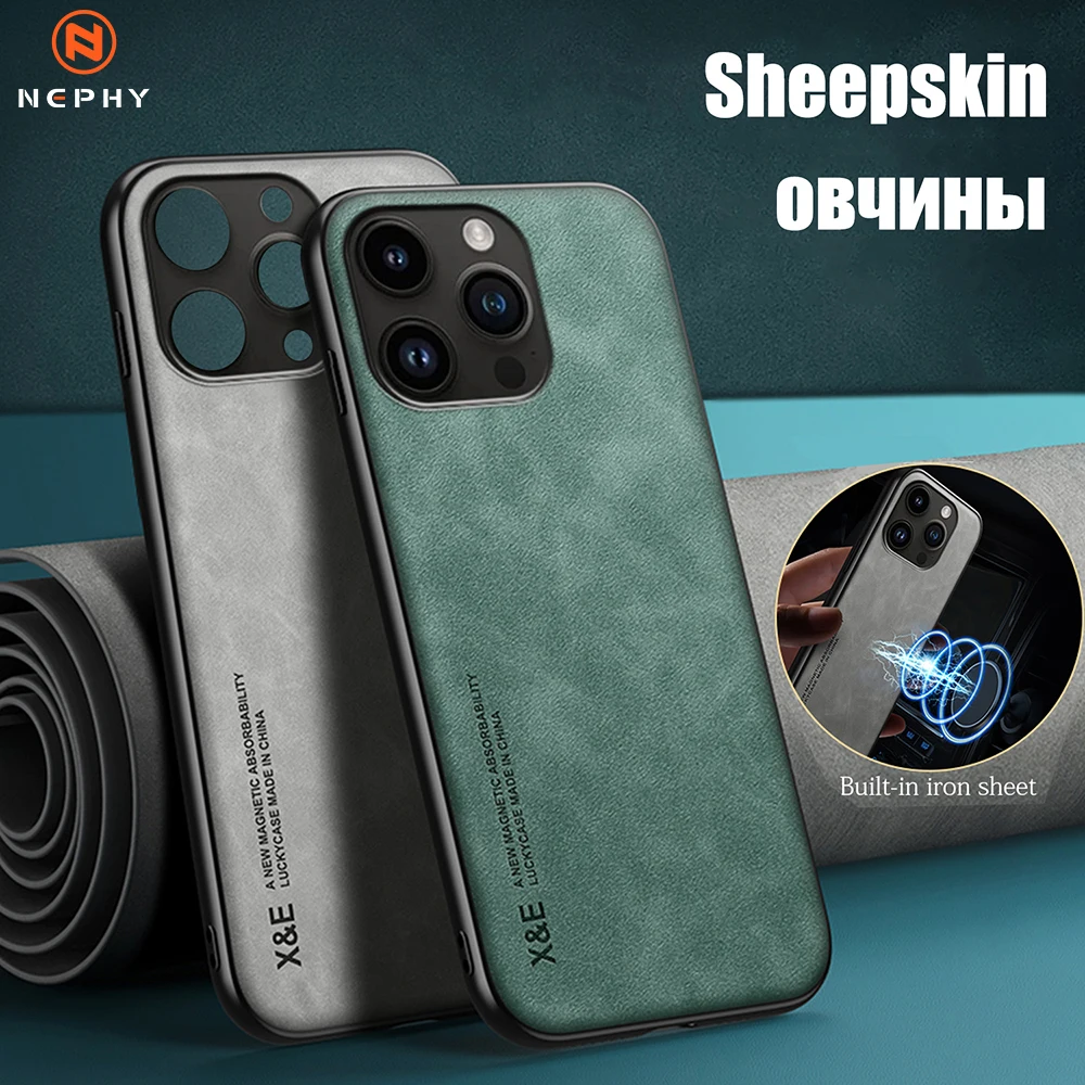 Luxury Genuine Leather Magnetic Phone Case - Premium Cover