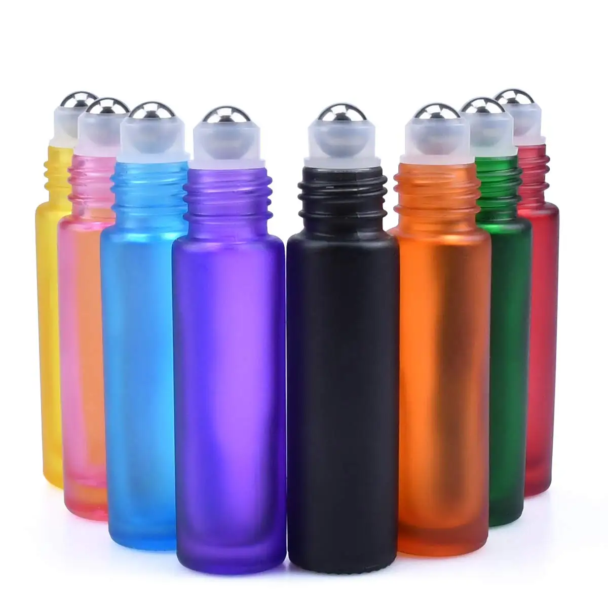 Essential Oil Roller Bottles 8 Pack 10ml Frosted Glass Essential Oil Roller Bottles with Stainless Steel Roller Ball Cap Bulk hi end 8ag silver plated occ 16 strands audio speaker bulk cable with carbon fiber 3pins xlr balanced cable xlr connector audio