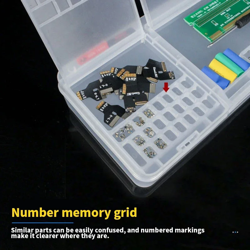 OSS Three-fold Storage Box Electronic Components Mobile Phone Parts Screws Small Accessories Repair Storage Box Tools storage box storage case