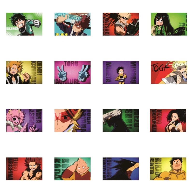 

New Anime My Hero Academia Todoroki Shoto Midoriya Izuku Pattern Pvc Card Toys Gift for Home Kids Photocard Fans Collection