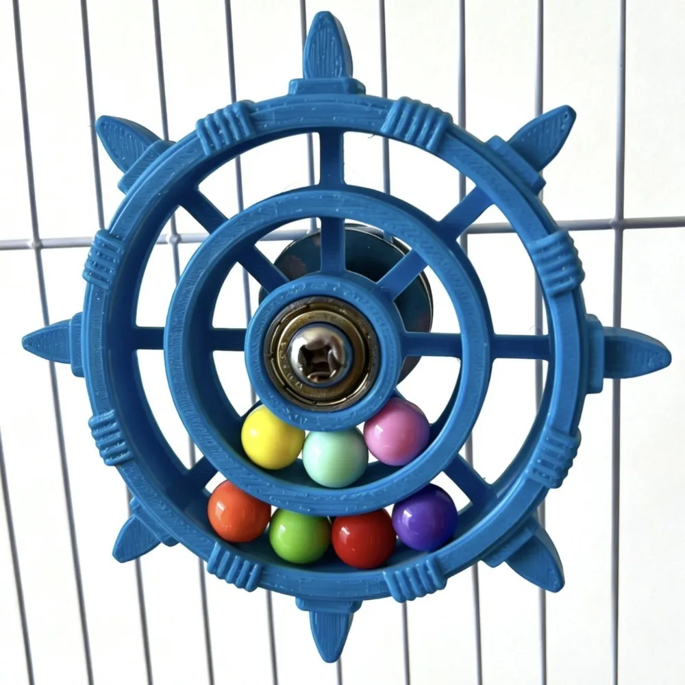 Rudder-Shaped Colorful Bird Spinner Toy with Beads – Durable Plastic Entertainment