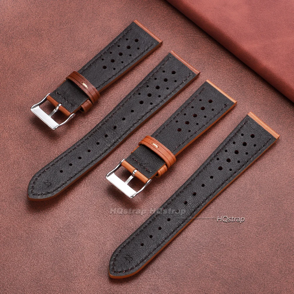 Breathable Leather Watch Strap - Universal Business Wrist Band Accessory