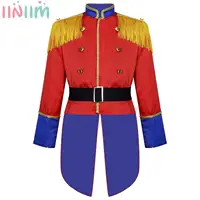 Kids Boys Halloween Parade Band Dress Up Circus Tassel Tuxedo Jacket Coat Honor Guard Cosplay Costume Prince Tailcoat Uniform