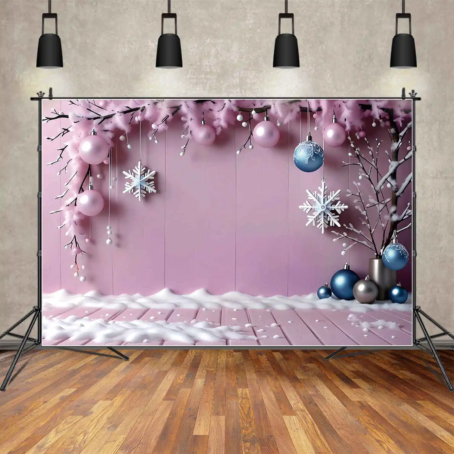 

Фон MOON.QG Рождественский розовый фон для фотостудии для фотосъемки деревянная доска Снежинка фотозона товары для фотосессии