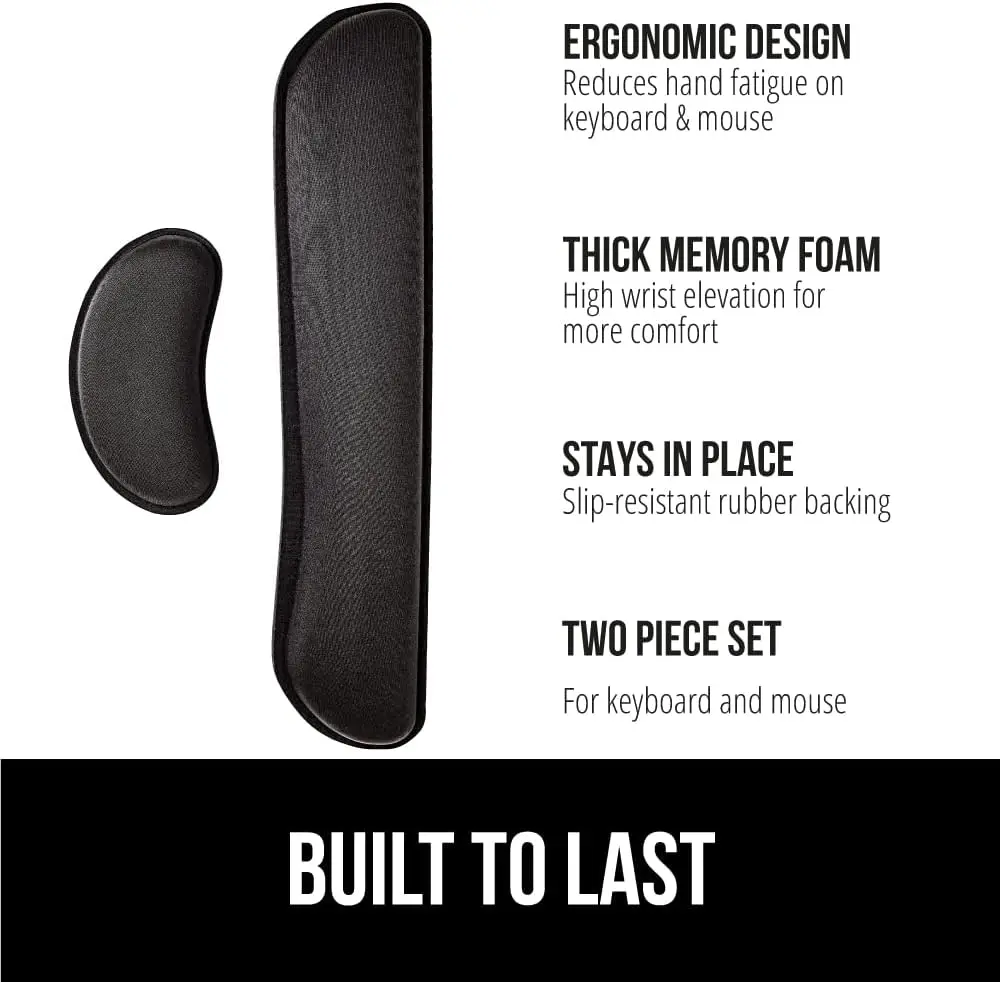 Gorilla Grip Silky Gel Memory Foam Wrist Rest with Ergonomic Design for Typing Comfort