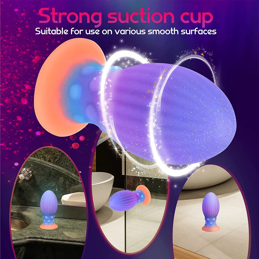 New In Luminous Plug Anal Dildo Colourful Glowing Big buttplug Dildos for Women Huge Butt Plug Adult Anal Sex_voghion.com
