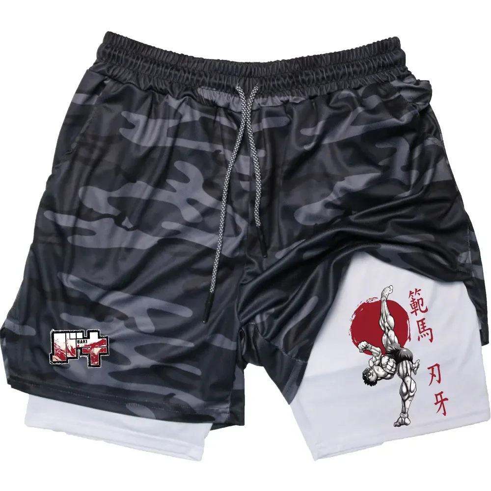 Anime Baki Hanma Performance Shorts Men Running GYM Shorts Beach Bottoms Summer Sportswear Fitness Training Jogging Short Pants 3
