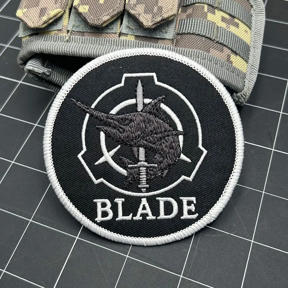 SCP Foundation's BLADE Task Force besticktes Patch-Armband zur Dekoration von Jacken, Rucksäcken, mit Hakenrückseite