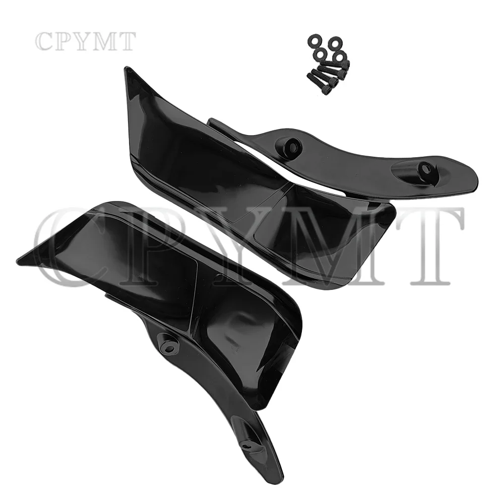 fit For Harley Road Glide FLTRX 15-Up Black Motorcycle Upper Batwing Fairing Accents Air Deflector Adjustable Wind Deflector