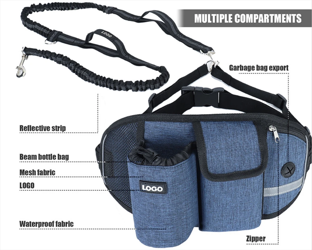 Running Waist Bag With Traction Rope, Outdoor Sports Portable Waist Bag  With Dog Walking Traction Belt