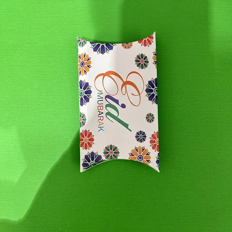 10pcs Eid Mubarak Gift Bag Box Pillow Candy Cookie Chocolate Paper Box Ramadan Kareem Decoration Islam Muslim Party Gift Decor