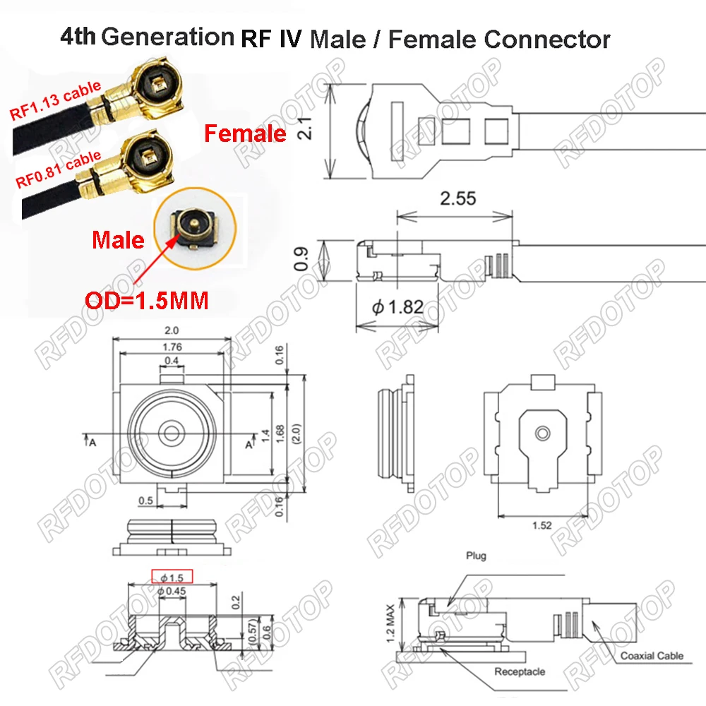 5 개/몫 WIFI 피그 테일 Ufl/IPX/RF1-MHF4/RF4 암 커넥터 RF1.13 라우터 3G 4G 모뎀 용 케이블 피그 테일 케이블