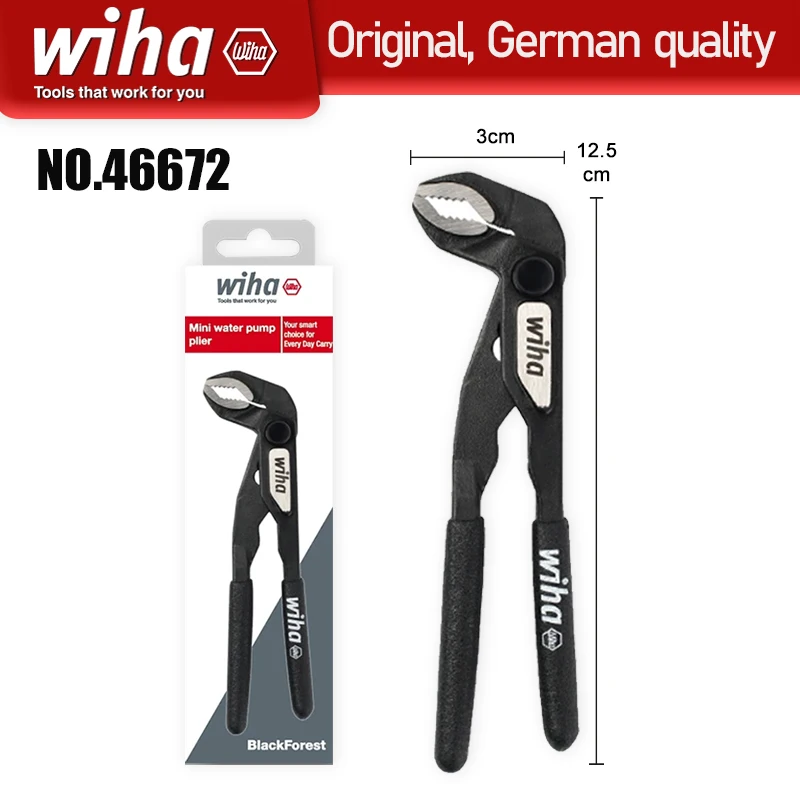 Multi-purpose Water Pump Pliers 5 inch Mini Single-handed Precision Pipe Pliers 5 positions WIHA 46672
