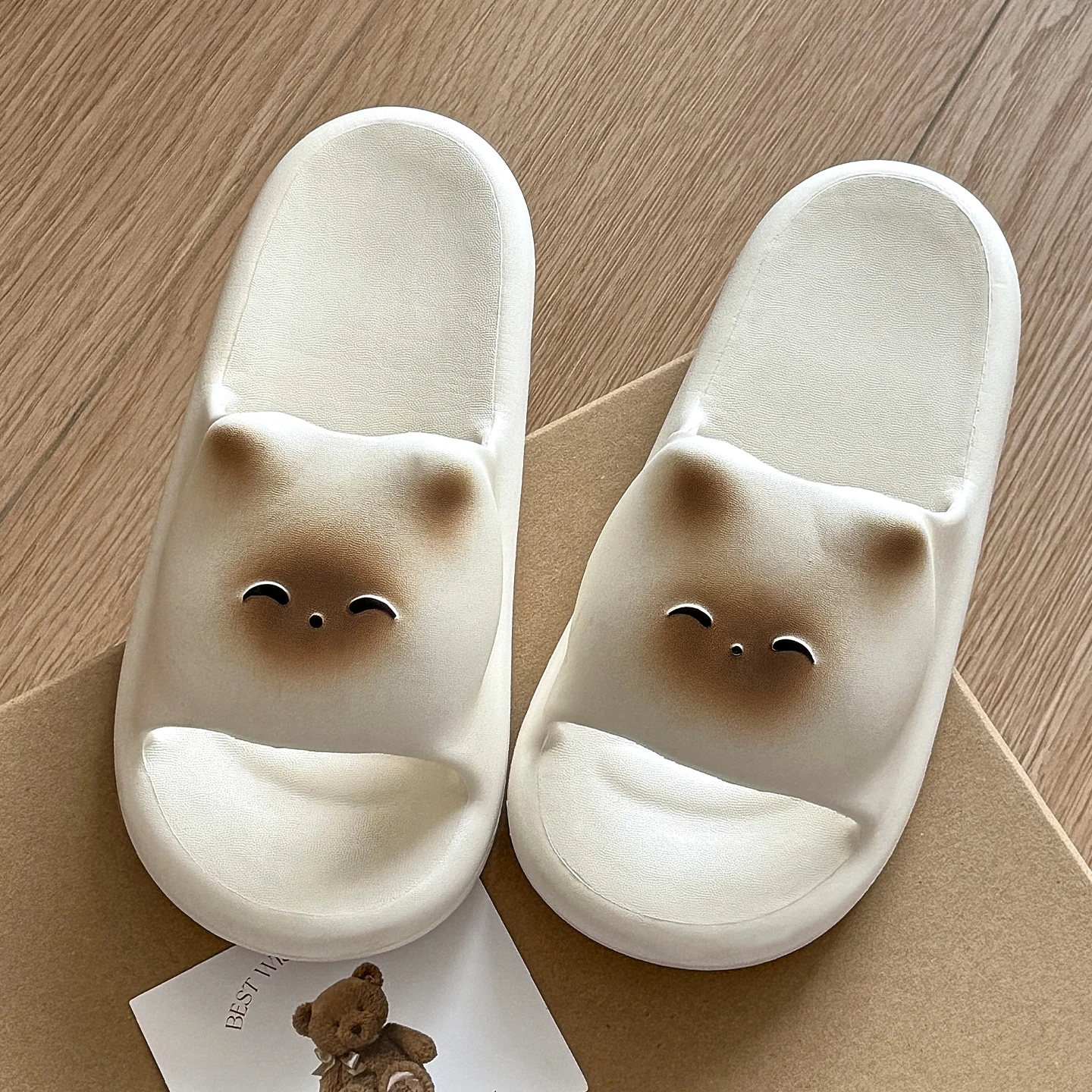 Ladies Slippers Cute Cartoon Siamese Cat 3D EVA Flat Bottom Non-slip Soft Comfortable Sandals Suitable For Women