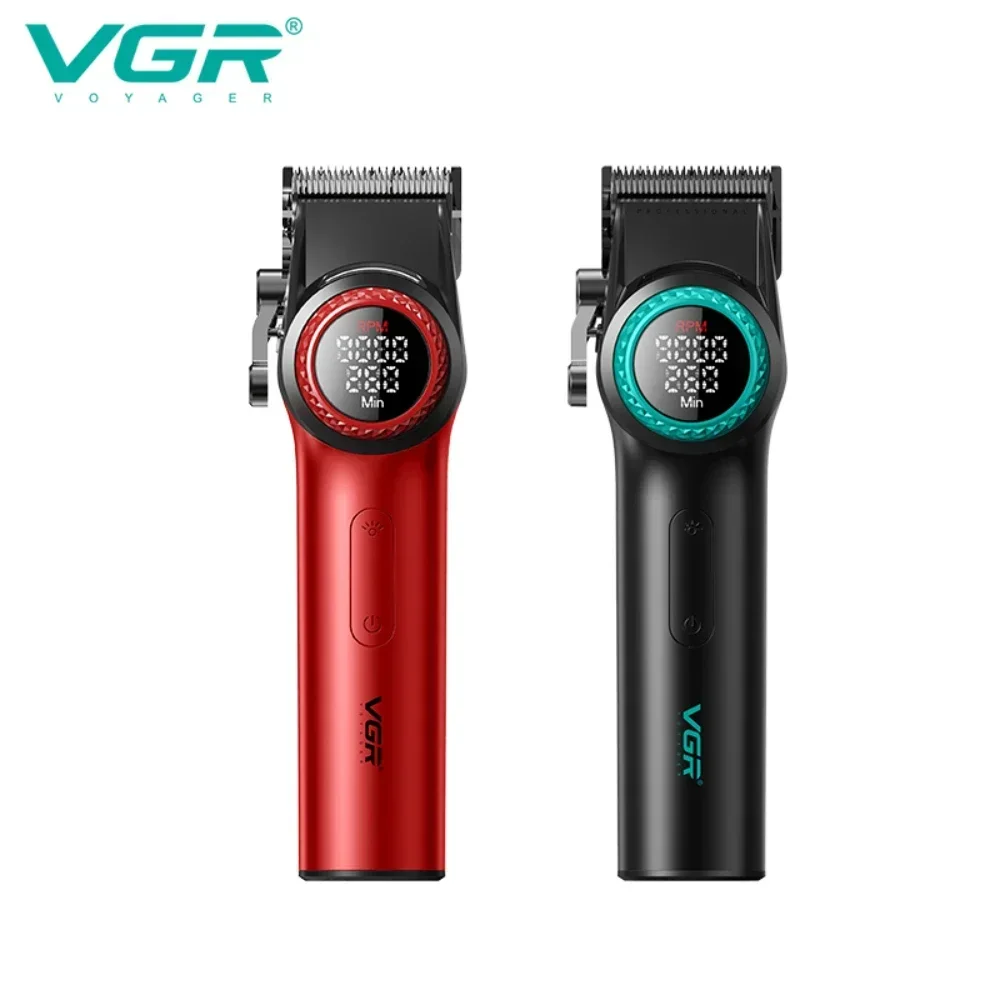 VGR Hair Trimmers Professional Hair Clippers 9000 RPM Machine Brushless Motor Metal Trimmers Electric Trimmer for Men V-001