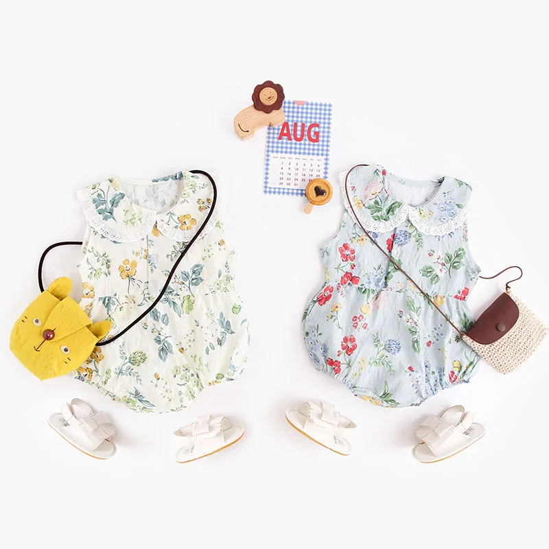 Cute Baby Girls Floral Lace Bodysuit