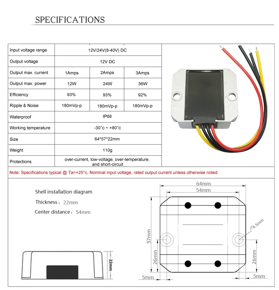DC Boost, Estabilizador de Voltagem, Regulador, 8-40V,