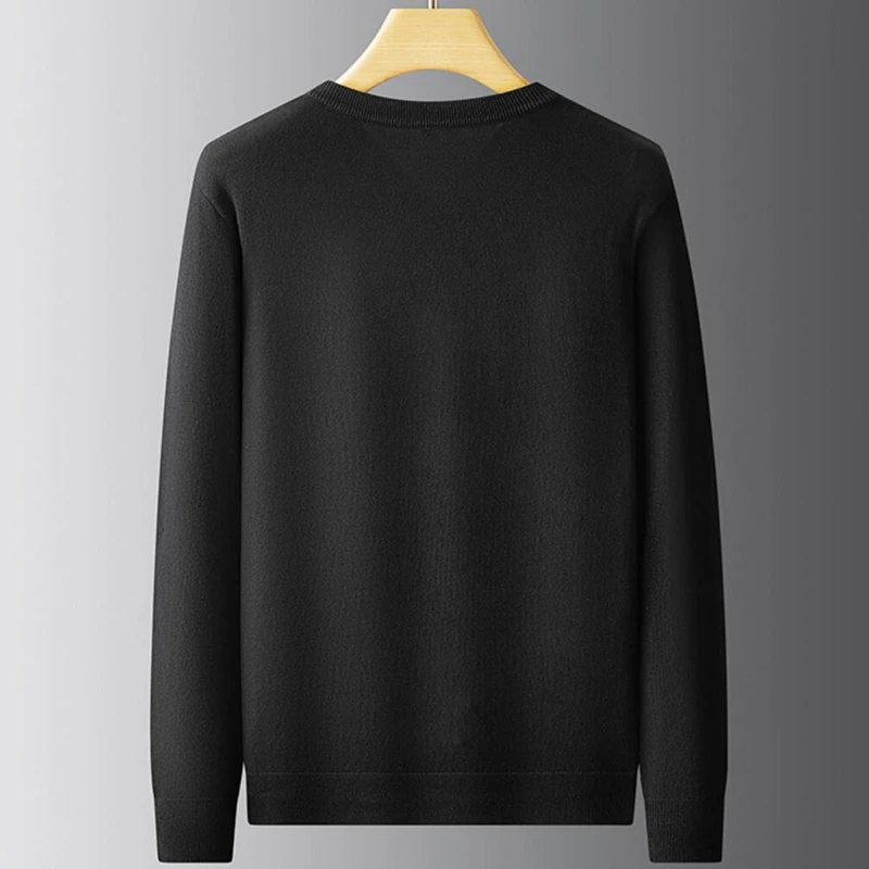 8XL 7XL 6XL 2024 New Autumn Winter High End Business V-Neck Sweater Men Soft Warm Cashmere Pullover Casual Loose Mens Sweaters 6
