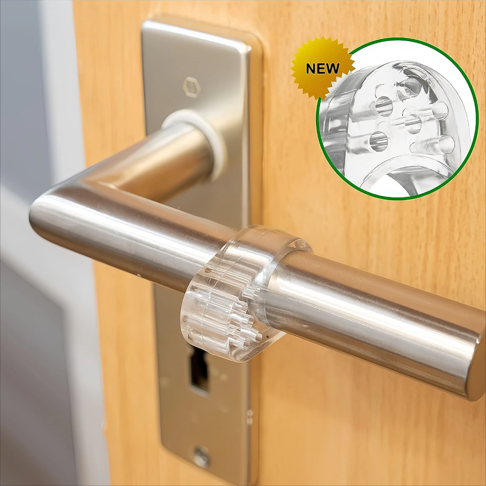 Transparent PVC Door Handle Stopper and Wall Protector - Shock Absorber