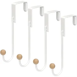Heavy Duty Over - The - Door Hooks - Set of 4 for Home Organization and Storage (White 4 Pack)