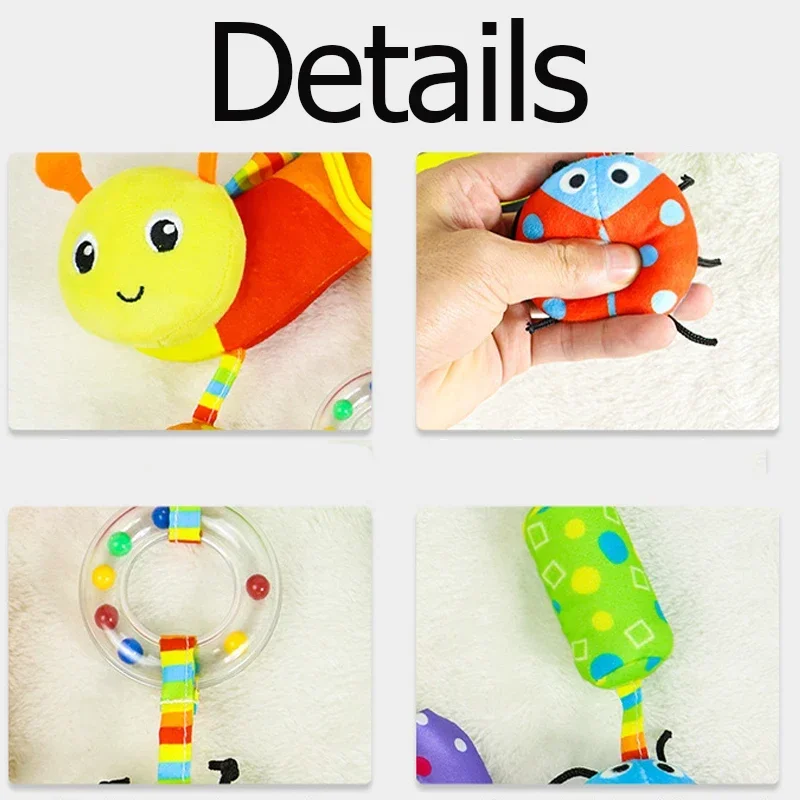 Baby Toys for 0 3 6 12 Months Rainbow Activity Plush Animal Stroller Hanging Toy for Baby Car Seat Crib Travel Sensory Baby Toys 5